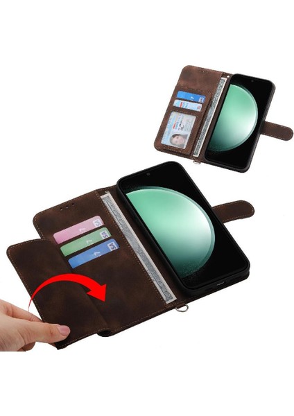 Samsung Galaxy S24 Fe Çoklu Kredi Kartı Yuvaları Için Flip Case Kabartmalı (Yurt Dışından) modelleri
