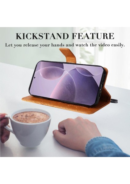 Kart Yuvası Standı ile Xiaomi Redmi K70 Pu Deri Kılıf Kickstand Çevirin (Yurt Dışından) fiyatları