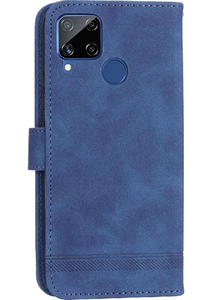 Realme C25/C15 Manyetik Kapatma Premium Nakit Cep Kartı Için Flip Case (Yurt Dışından)
