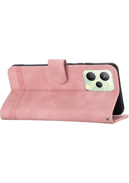 Realme C35 Manyetik Kapatma Bileklik Kart Yuvaları Premium Için Flip Case (Yurt Dışından) modelleri