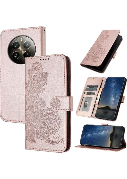 Kart Yuvası ile Realme 12 Artı Pu Deri Manyetik Kapatma Için Flip Case (Yurt Dışından)