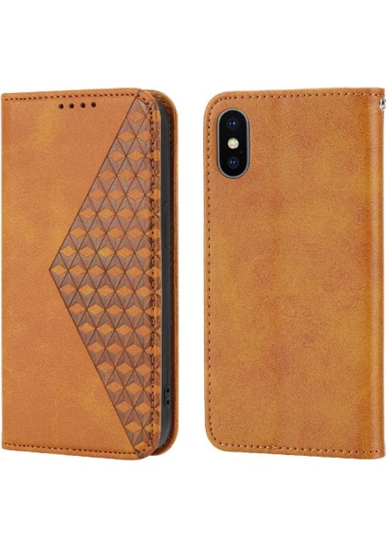 IPhone Xs Max Günlük Kullanım Için Flip Case Standı Eşkenar Dörtgen Şekli Cüzdan El Kayışı (Yurt Dışından) indirimleri
