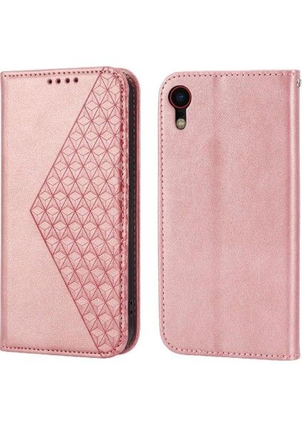 IPhone Xr Günlük Kullanım Için Flip Case Eşkenar Dörtgen Şekli Cüzdan Standı El Kayışı (Yurt Dışından)