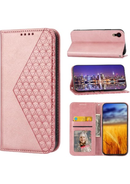 IPhone Xr Günlük Kullanım Için Flip Case Eşkenar Dörtgen Şekli Cüzdan Standı El Kayışı (Yurt Dışından) indirimleri