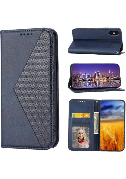 IPhone Xs Max Günlük Kullanım Için Flip Case Standı Eşkenar Dörtgen Şekli Cüzdan El Kayışı (Yurt Dışından)