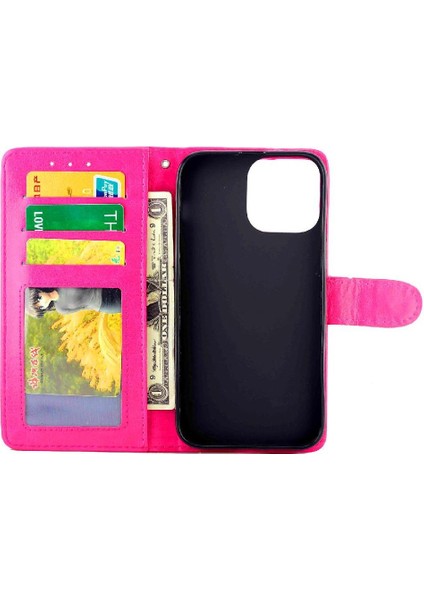 IPhone 13 Için Flip Case Pro Max Kart Tutucu Pu Deri Darbeye Kapatma (Yurt Dışından)
