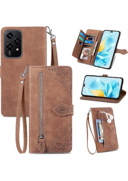 Onur Için Flip Case 200 Lite Çoklu Kart Yuvası Cüzdan Iş Çevirme Fermuar (Yurt Dışından)