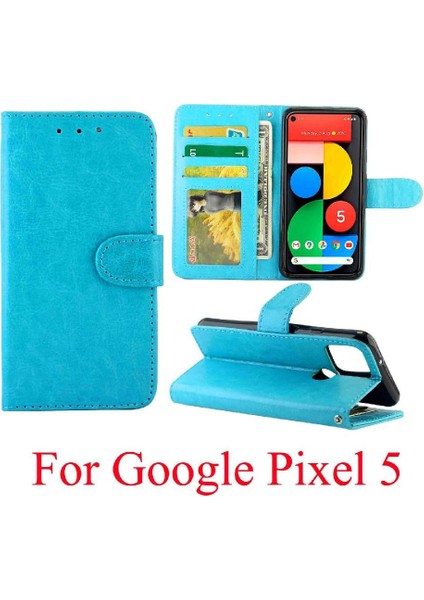 Google Piksel 5 Manyetik Kapatma Kart Tutucu Pu Deri Için Flip Case (Yurt Dışından)