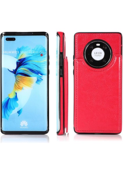 Kart Tutucu Kart Yuvaları ile Huawei Mate 40 Için Cüzdan Durumda Çift Manyetik (Yurt Dışından)