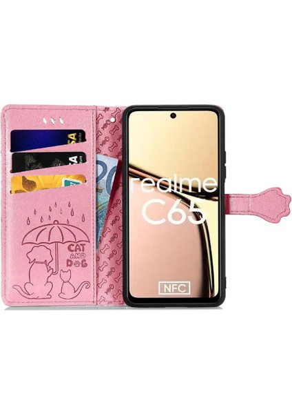 Realme C65 Için Flip Case Kısa Kayış Kapak Kapak Karikatür Hayvanlar Deri (Yurt Dışından) fiyatları