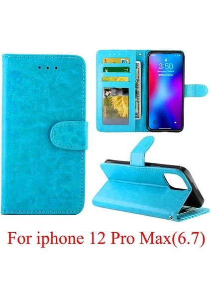 IPhone 12 Için Flip Case Pro Max Darbeye Pu Deri Manyetik Kapatma (Yurt Dışından)