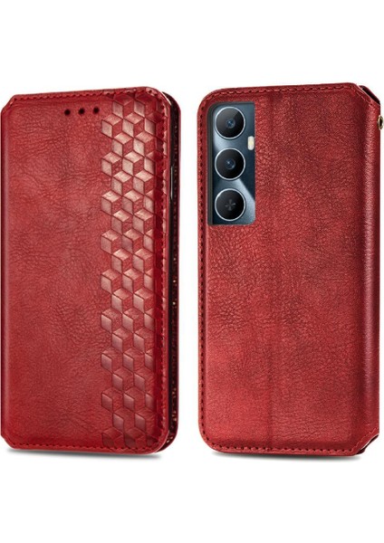 Realme C65 Için Flip Case Moda Tasarım Deri Kılıf Kapak Kapak Cüzdan (Yurt Dışından)