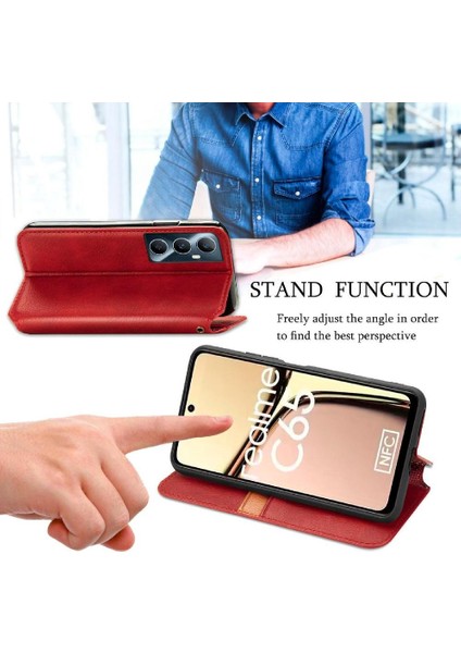 Realme C65 Için Flip Case Moda Tasarım Deri Kılıf Kapak Kapak Cüzdan (Yurt Dışından) fiyatları