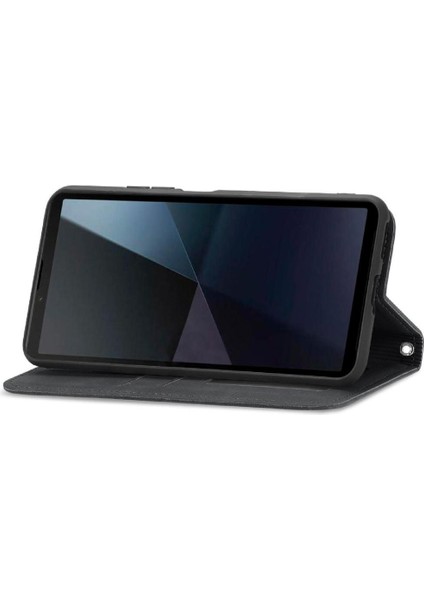 Sony Xperia 10 Vı Için Flip Case Cüzdan Basit Iş Deri Kılıf Flip (Yurt Dışından) modelleri