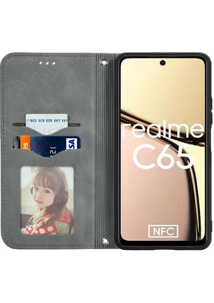 Realme C65 Cüzdan Flip Kapak Için Flip Case Basit Iş Darbeye (Yurt Dışından) modelleri