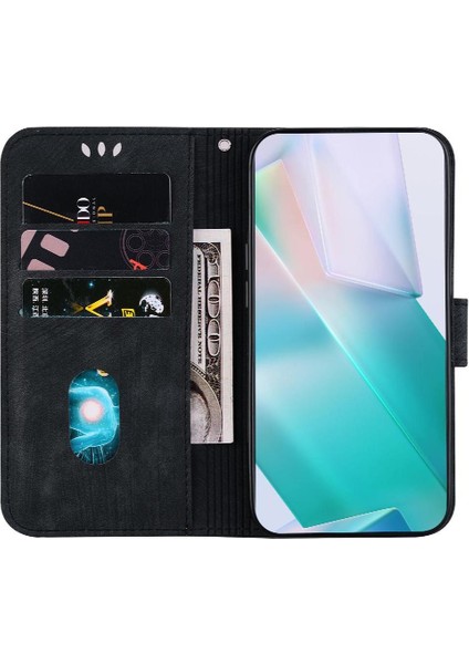 Tecno Camon 30 Premier Kabartmalı Sevimli Kaplan Flip Folio Kart Kapak Için Kılıf (Yurt Dışından)