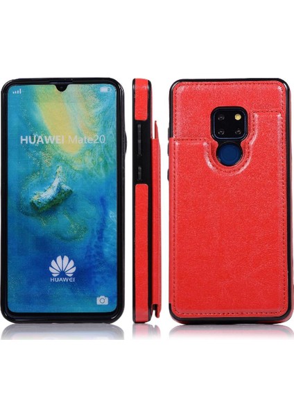 Cüzdan Kılıf Huawei Mate 20 Kart Yuvaları Için Kickstand Pu Deri Çift (Yurt Dışından)