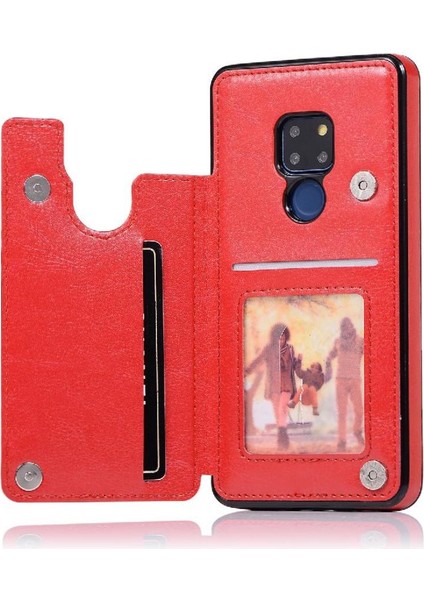 Cüzdan Kılıf Huawei Mate 20 Kart Yuvaları Için Kickstand Pu Deri Çift (Yurt Dışından)