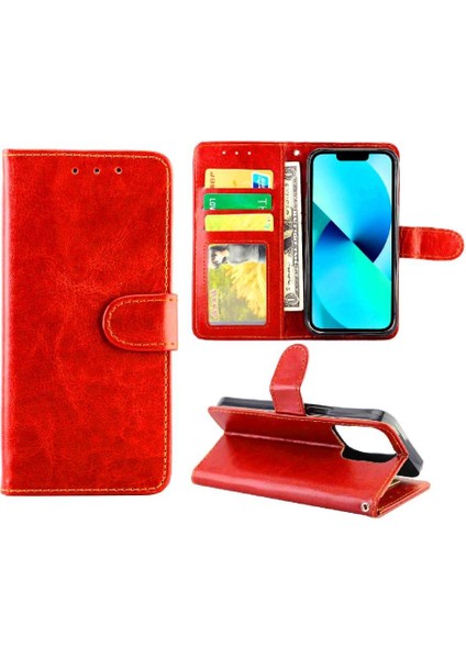 IPhone 13 Için Flip Case Pro Pu Deri Manyetik Kapatma Kickstand Kart (Yurt Dışından)
