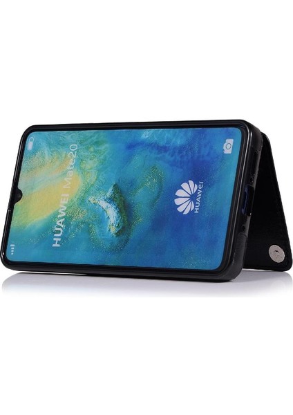 Cüzdan Kılıf Huawei Mate 20 Kart Yuvaları Için Kickstand Pu Deri Çift (Yurt Dışından)