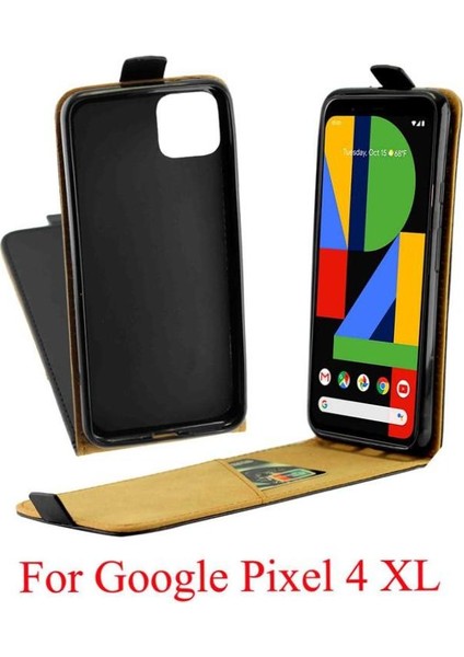 Google Piksel 4 Xl Için Dikey Flip Case Kart Yuvası Tpu Deri Koruyucu (Yurt Dışından)