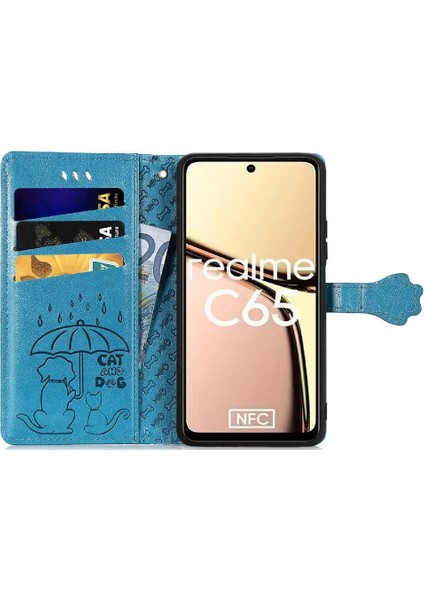 Realme C65 Için Flip Case Kısa Kayış Kapak Kapak Karikatür Hayvanlar Deri (Yurt Dışından) modelleri
