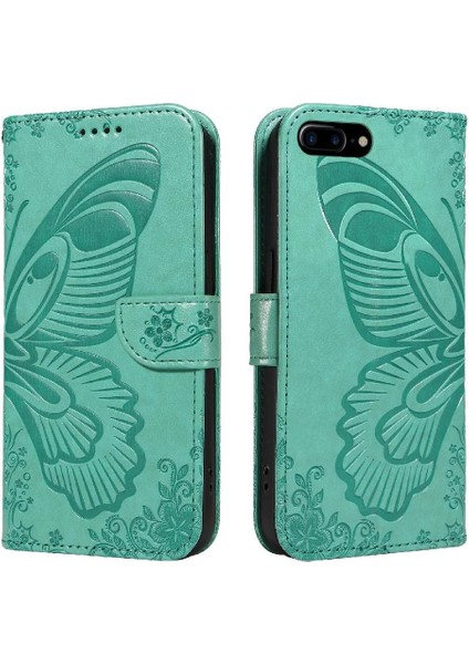IPhone 6 Için Flip Case Artı/6s Artı Kredi Kartı Yuvası ile Kabartmalı El (Yurt Dışından)
