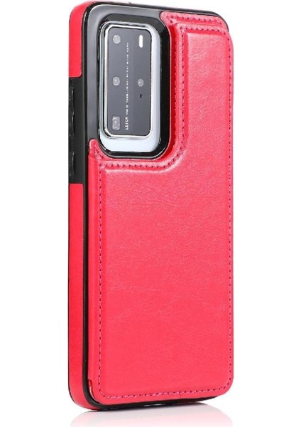 Huawei P40 Kart Yuvaları Için Cüzdan Durumda Çift Manyetik Toka Kickstand Pu (Yurt Dışından) fiyatları