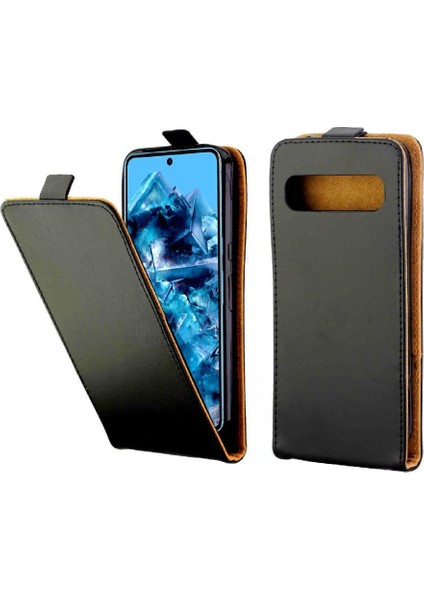 Google Piksel 8 Pro Tpu Deri Kart Yuvası Iş Için Dikey Flip Case (Yurt Dışından)