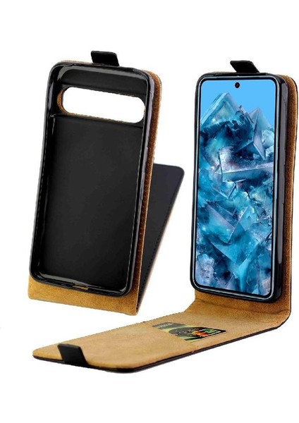 Google Piksel 8 Pro Tpu Deri Kart Yuvası Iş Için Dikey Flip Case (Yurt Dışından)