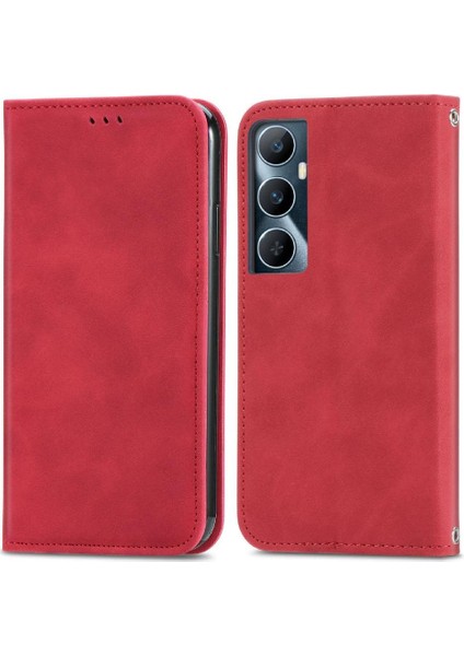 Realme C65 Cüzdan Flip Kapak Için Flip Case Basit Iş Darbeye (Yurt Dışından)