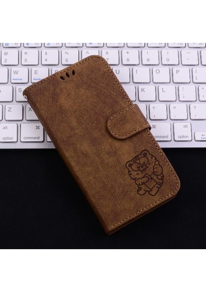 Tecno Camon 30 Premier Kabartmalı Sevimli Kaplan Flip Folio Kart Kapak Için Kılıf (Yurt Dışından)