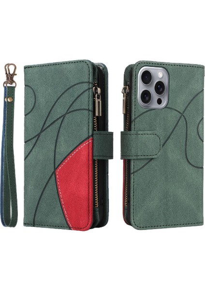 Kart Yuvası Standı Iki Renkli Dikiş Tarzı ile IPhone 16 Pro Max Için Kılıf (Yurt Dışından) fırsatları