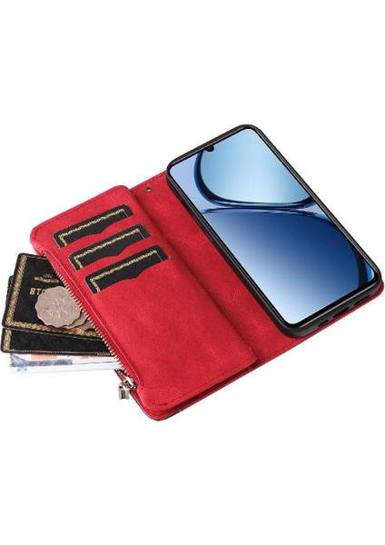 Realme C61 Fermuar Cüzdan Tarzı Kickstand Koruyucu Dokuz Kart (Yurt Dışından) fırsatları