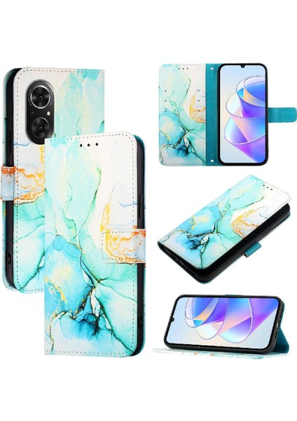 Onur Için Kılıf 50 Se Cüzdan Kickstand Pu Deri Mermer Desen (Yurt Dışından)