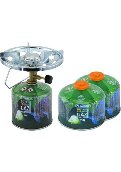 Kamp Ocak SETI-450 gr Tüp K-500-450+2 Adet Tüp KTS-230 ORC-024-B2