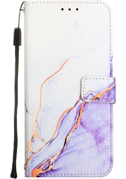 Huawei Için Kılıf P60/P60 Pro Pu Deri Cüzdan Mermer Desen Kickstand (Yurt Dışından) modelleri
