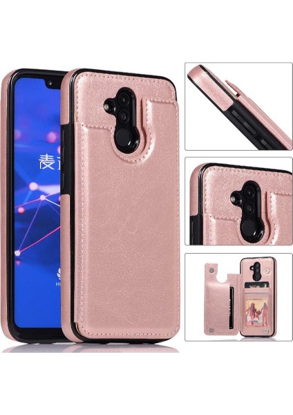 Cüzdan Kılıf Huawei Mate 20 Lite Için Kickstand Pu Deri Kart Yuvaları Çift (Yurt Dışından)