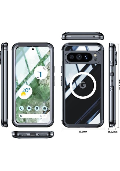 Google Pixel 9 Pro Xl Pet Koruyucu Film Için Miracase Manyetik Kılıf (Yurt Dışından)