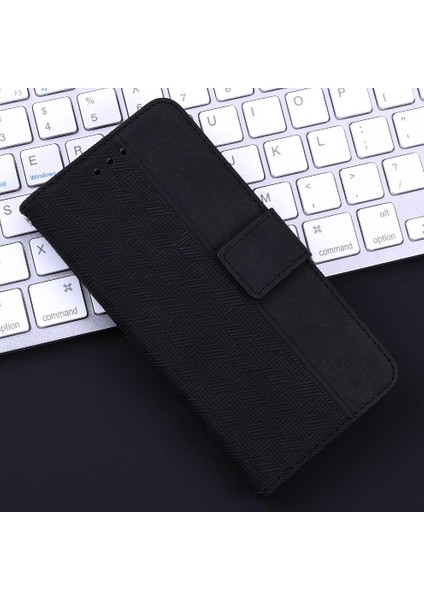 Realme Gt 6t Kickstand Özelliği Premium Pu Deri Geometrik Için Flip Case (Yurt Dışından)