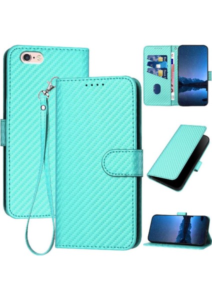 IPhone 6 Için Flip Case Artı/6s Artı Ayrılabilir El Kayışı ile Karbon ile (Yurt Dışından)