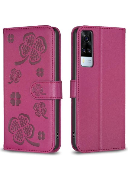 Vıvo Y51/Y51S/VIVO 1A Cüzdan Yonca Çiçek Pu Deri Kart Için Flip Case (Yurt Dışından) indirimleri