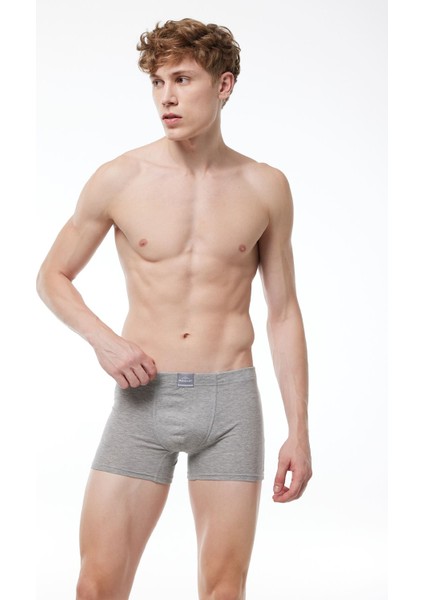 Erkek Gri Pamuk Elastan Boxer 074 1M074