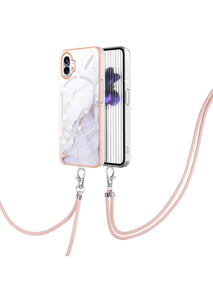 Nothing Kılıf Telefon 1 Anti-Scratch Yumuşak Crossbody Kordon Askısı Mermer (Yurt Dışından)