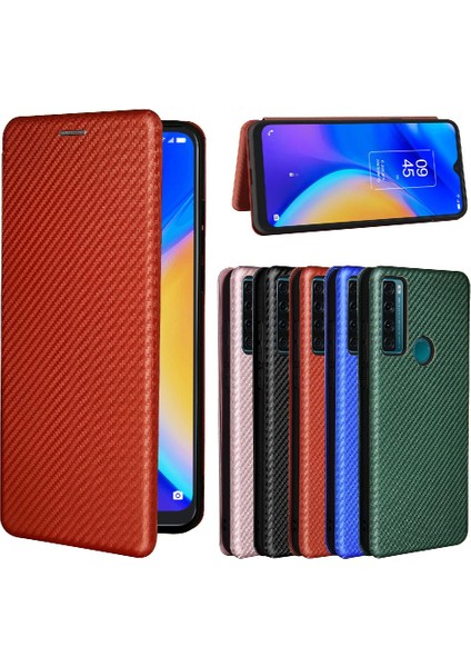 Tcl 20SE Tam Koruma Kartı Ekleme Deri Folio Flip Case Için Kılıf (Yurt Dışından)