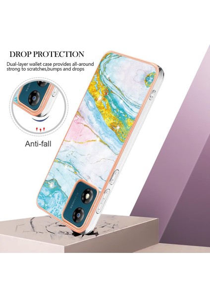 Motorola Moto E7 Güç Koruma Yumuşak Tampon Mermer Desen Ince (Yurt Dışından)