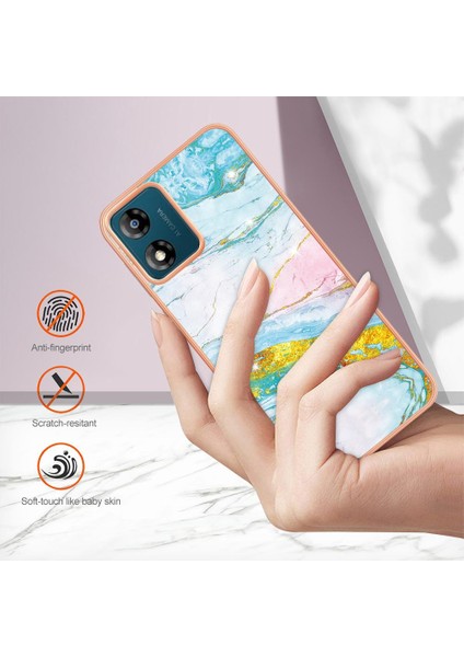 Motorola Moto E7 Güç Koruma Yumuşak Tampon Mermer Desen Ince (Yurt Dışından)