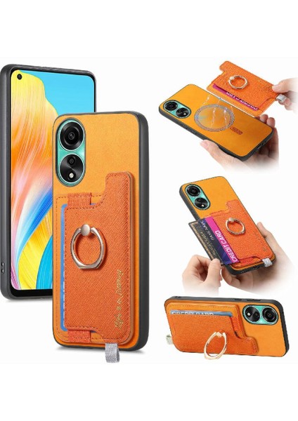 Oppo A78 4g Cüzdan Manyetik Halka Standı Tutucu Için Kılıf Magsafe Uyumlu (Yurt Dışından)
