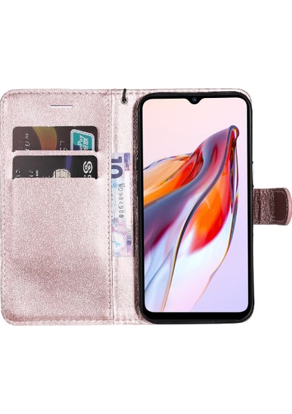 Kart Yuvası Iş ile Xiaomi Redmi 12C Klasik Düz Renk Için Flip Case (Yurt Dışından)