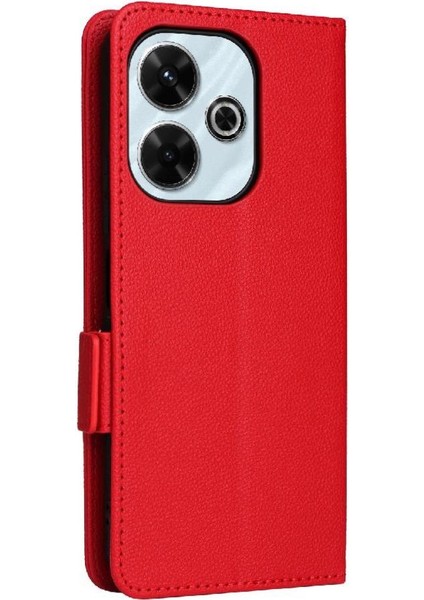 Xıaomı Poco M6 4g Manyetik Yan Toka Cüzdan Pu Deri Için Flip Case (Yurt Dışından)